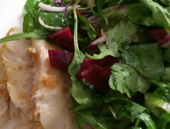 Citromos halfilé őszi salátával